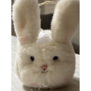 Vintage Hallmark Bunnies By The Bay Mini Plush Rabbit Head Basket Easter Spring